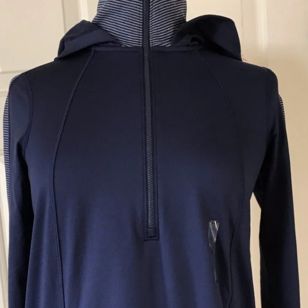 Under Armour EVO ColdGear 1/2 Zip Striped Lightweight Loose Fit Running Hoodie S